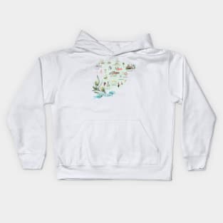 Illustrated Map of Spain Kids Hoodie